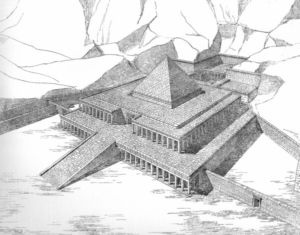 插图 38 爱德华·纳维尔对门图荷太普二世王陵想像复原图