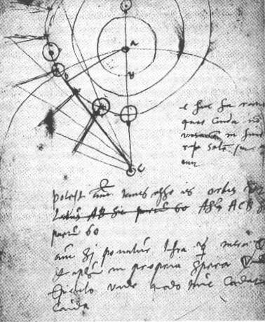 插图 289 第谷·布拉赫关于1577年大彗星的研究笔记